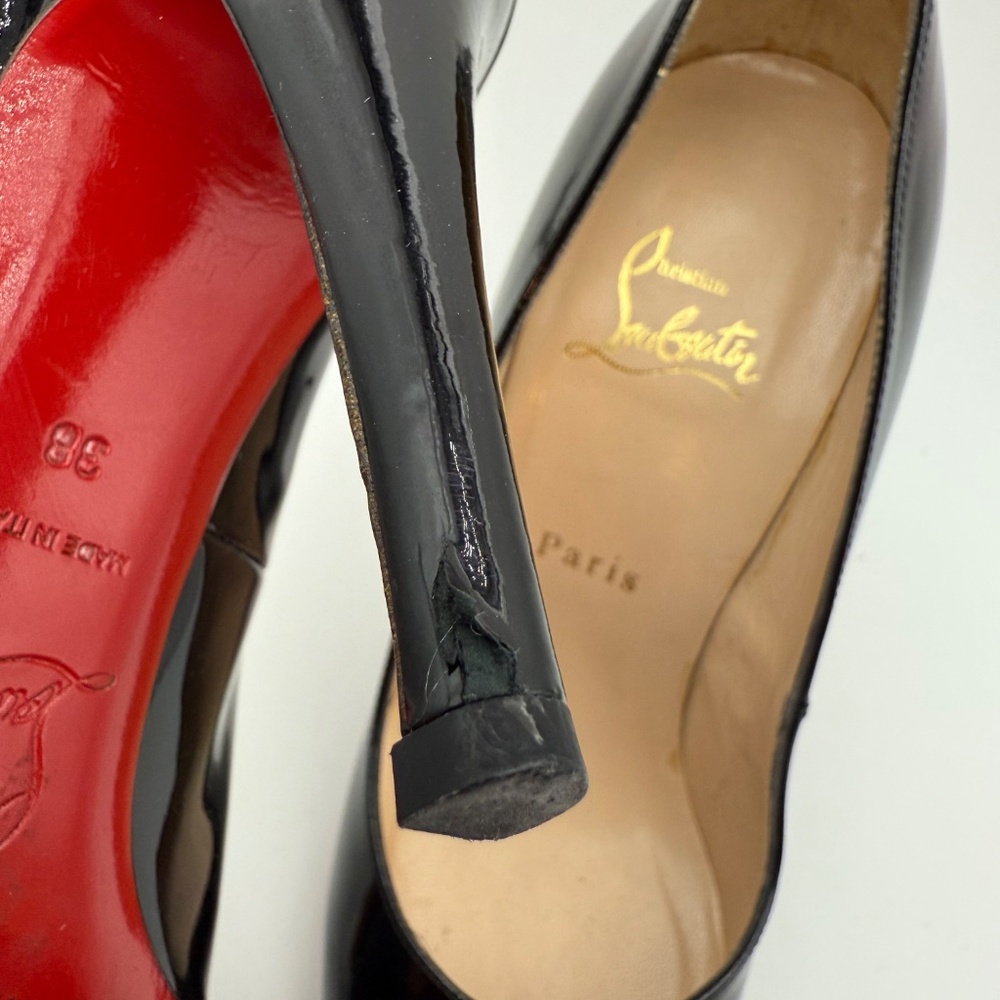 CHRISTIAN LOUBOUTIN DECOLETTE 868 BLACK PUMPS SIZE 38